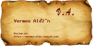 Vermes Alán névjegykártya